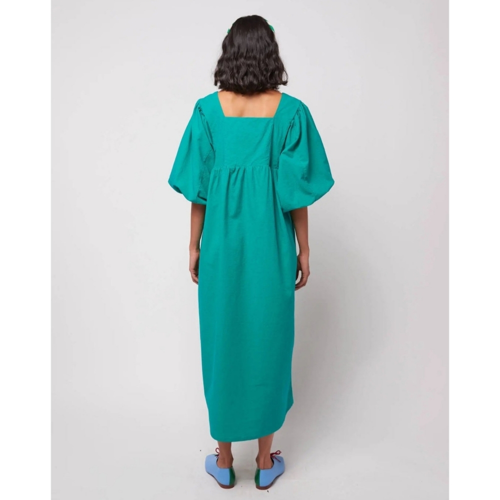 Bobo Choses Couple Fish Embroidery Puff Sleeve Dress in Green • XS - Picture 10 of 14